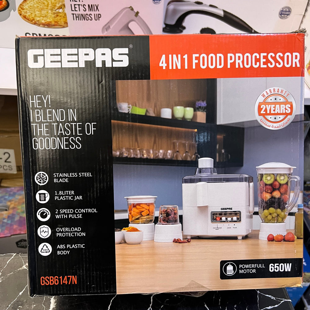 Geepas 4-in-1 Food Processor GSb6147N