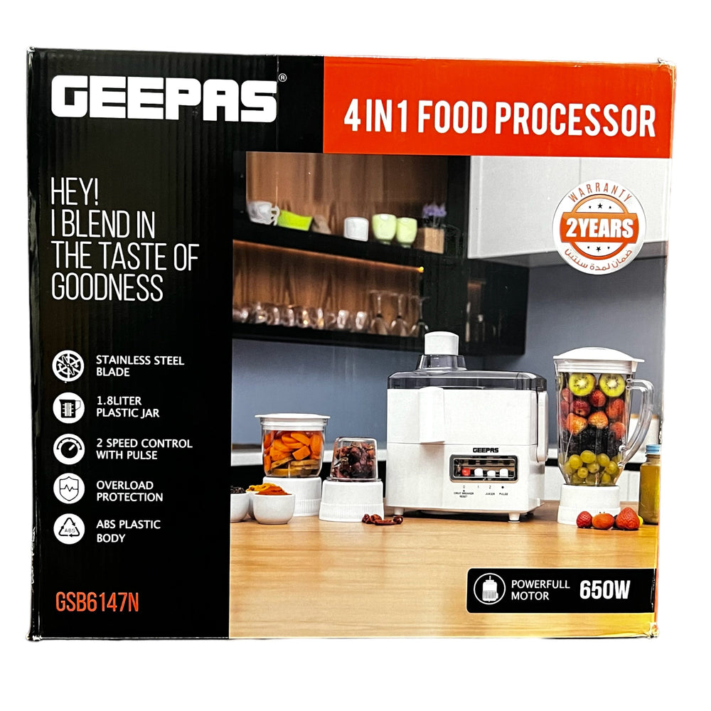 Geepas 4-in-1 Food Processor GSb6147N